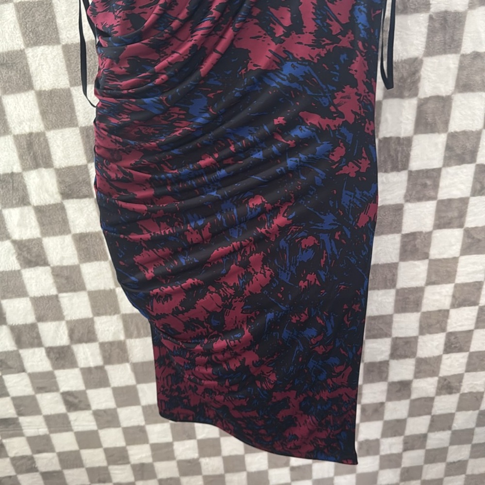 NWT DKNYC Blue and Red Asymmetrical Bodycon ColorBlock Dress Size M/Medium - Picture 12 of 14